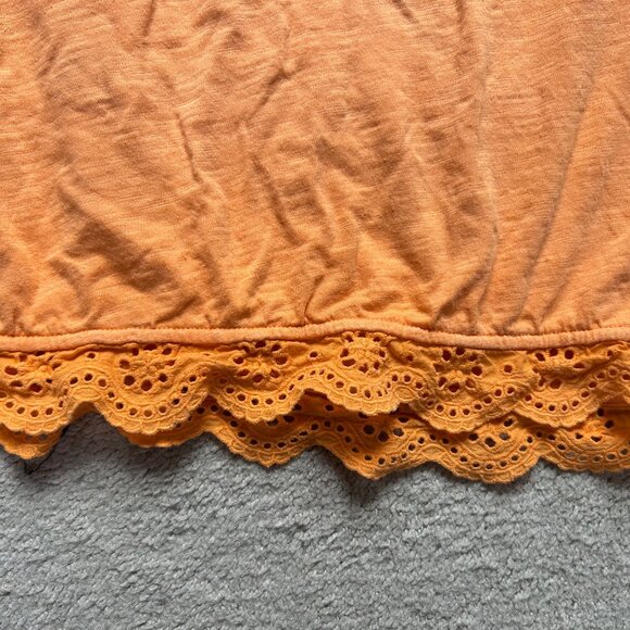 orange Boden tee, nearly sleeveless with lace trim 12 - Picture 3 of 4